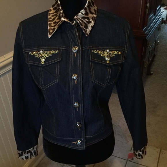 V Cristina Dark Blue Denim Jacket Size PM - Picture 1 of 8
